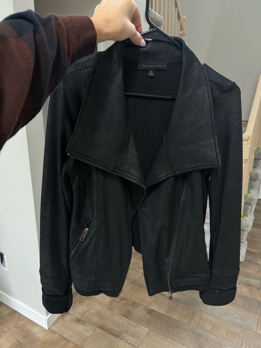 Vici Black Asymmetrical Vegan Leather Jacket